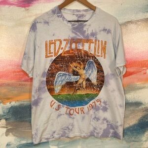 🔥EC🔥LED-ZEPPELIN 100% Cotton Retro US Tour 1975 T-shirt.